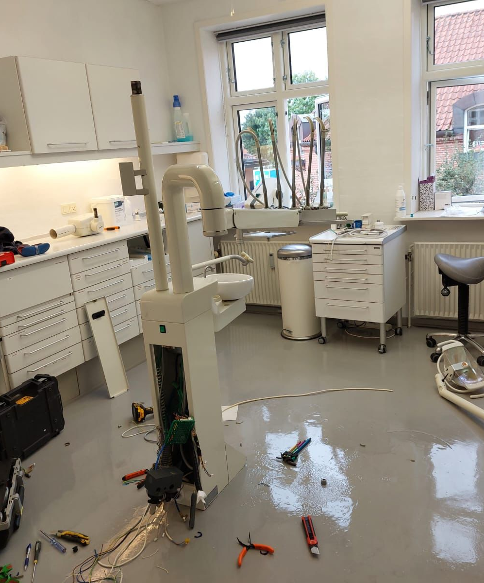 Dental chair plumbing and rough in Vancouver clinic